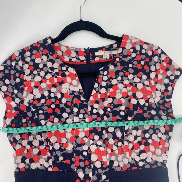 Boden blue red white dot textured dot Career Dress size 8 long - Picture 4 of 14